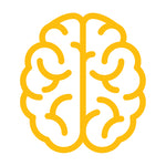Yellow brain icon