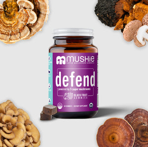 
            
                Load image into Gallery viewer, DEFEND | Blend of 5 Organic Super Mushroom Gummies Bottle - Front
            
        